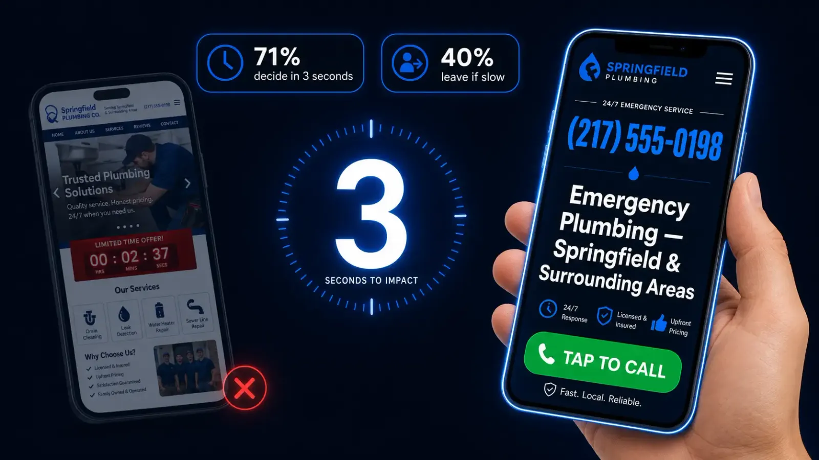 Your Plumber Website Has Three Seconds to Answer Two Questions